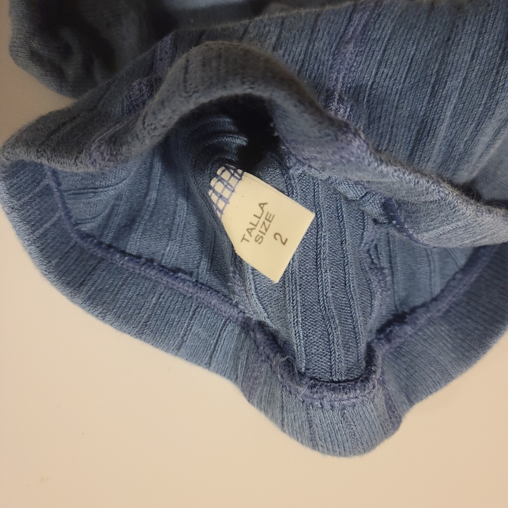 Condor Ribbed Tights In French Blue, Size 2 - Picture 4 of 5